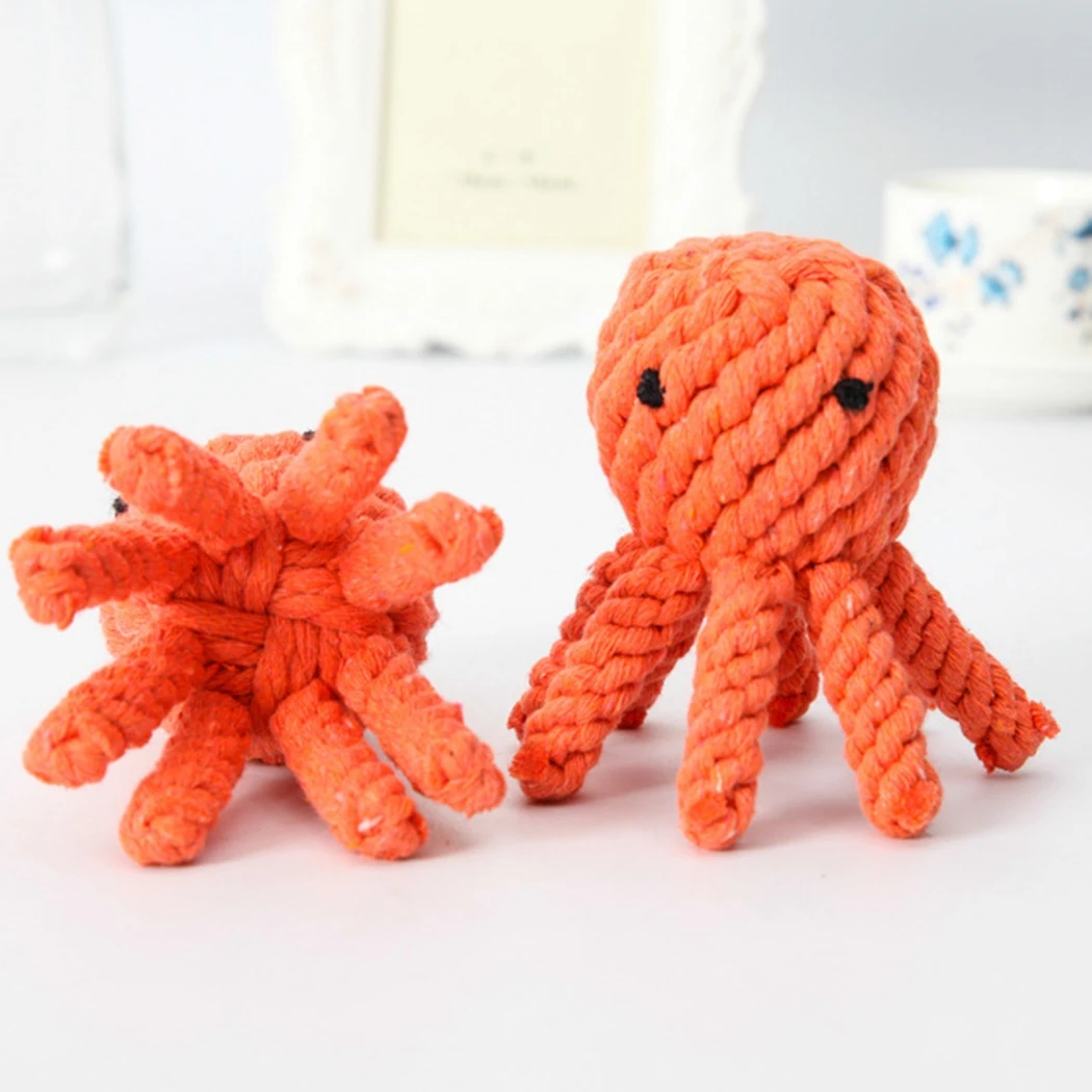 Funny Dog Octopus Toys For Chew Durable Knot Cotton Rope Puppy Toy Trainging Pets Supplies | Дом и сад