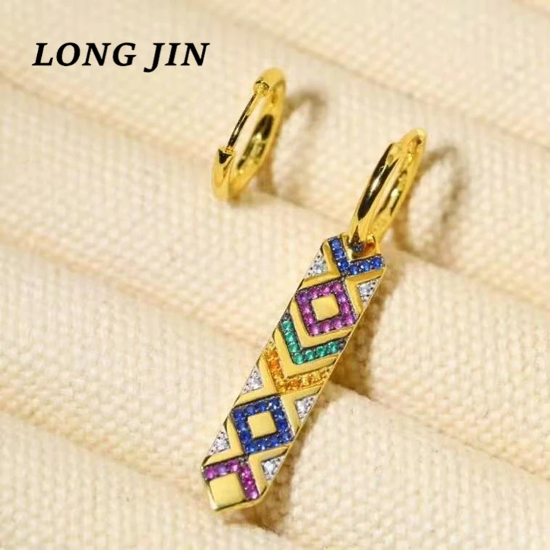 Богемные Асимметричные цветные серьги с серьгами женские модели геометрический