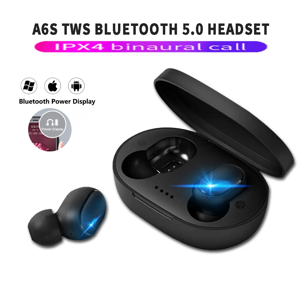 Беспроводные наушники A6S TWS Bluetooth 5 0 с шумоподавлением микрофон гарнитура 280 мАч