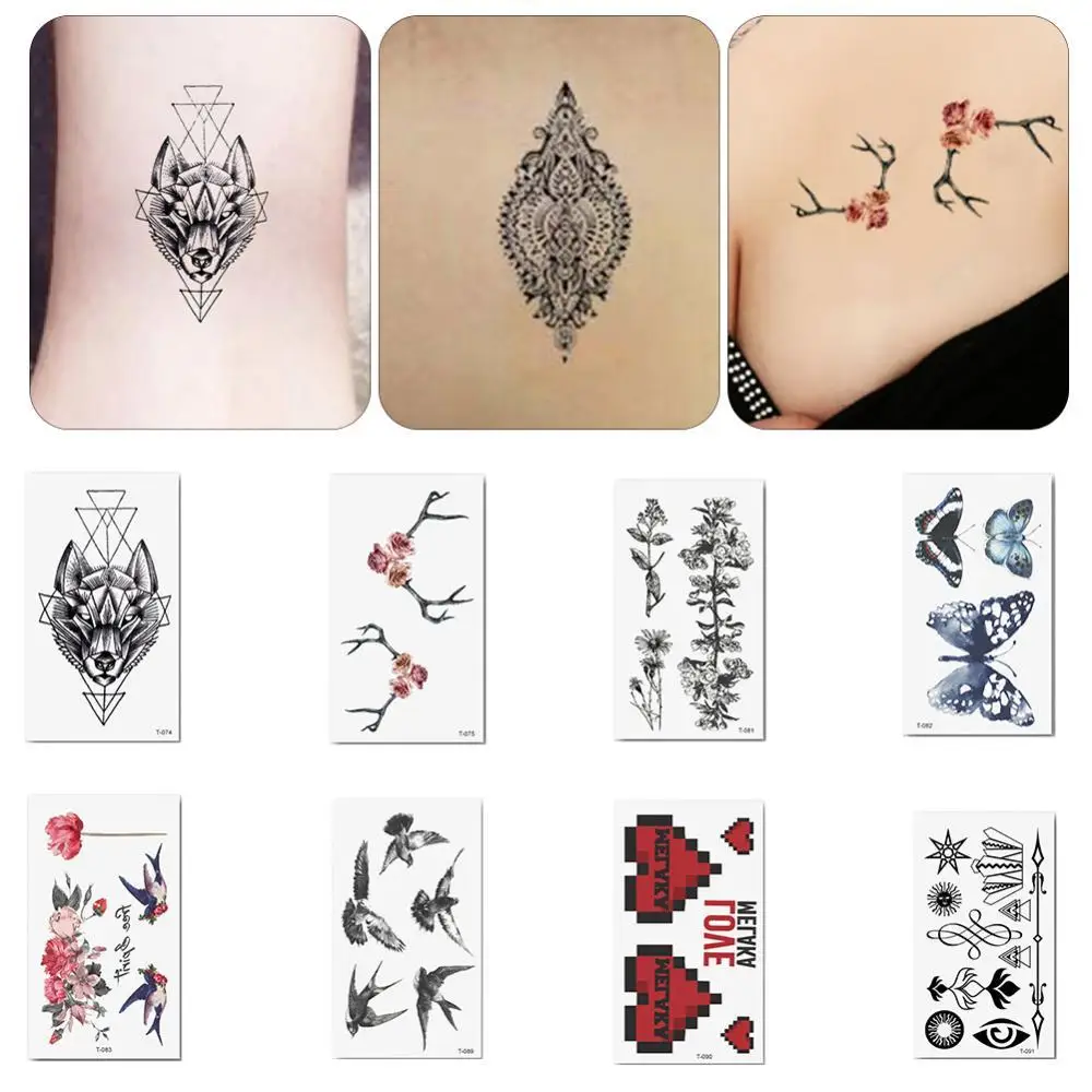 

50% Hot Sale Fashion Unique Flower Animal Waterproof Temporary Tattoo Stickers Body Art Gift  