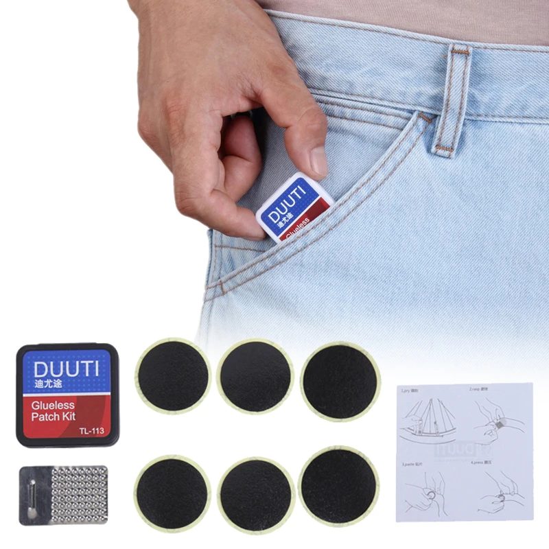 

Bike Tire Patch Pad Glue-free Bicycle Tire Repair Tool Cycling Bicycle Inner Tube Puncture No Glue Tire Patches Kits