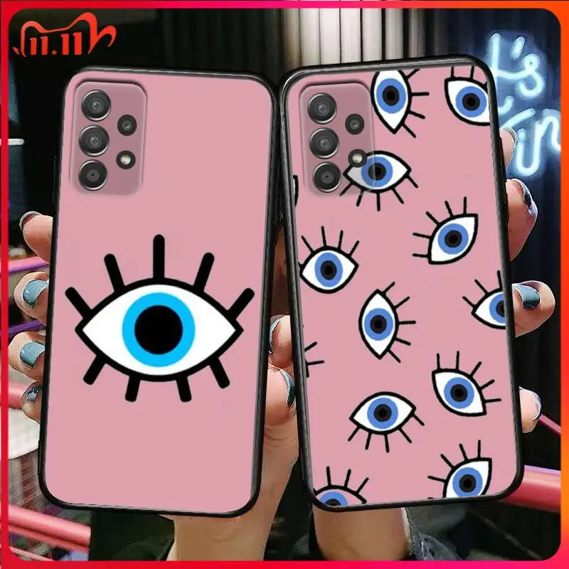 

Lucky Eye Blue Evil Eye Phone Case Hull For Samsung Galaxy A70 A50 A51 A71 A52 A40 A30 A31 A90 A20E 5G a20s Black Shell Art Cell