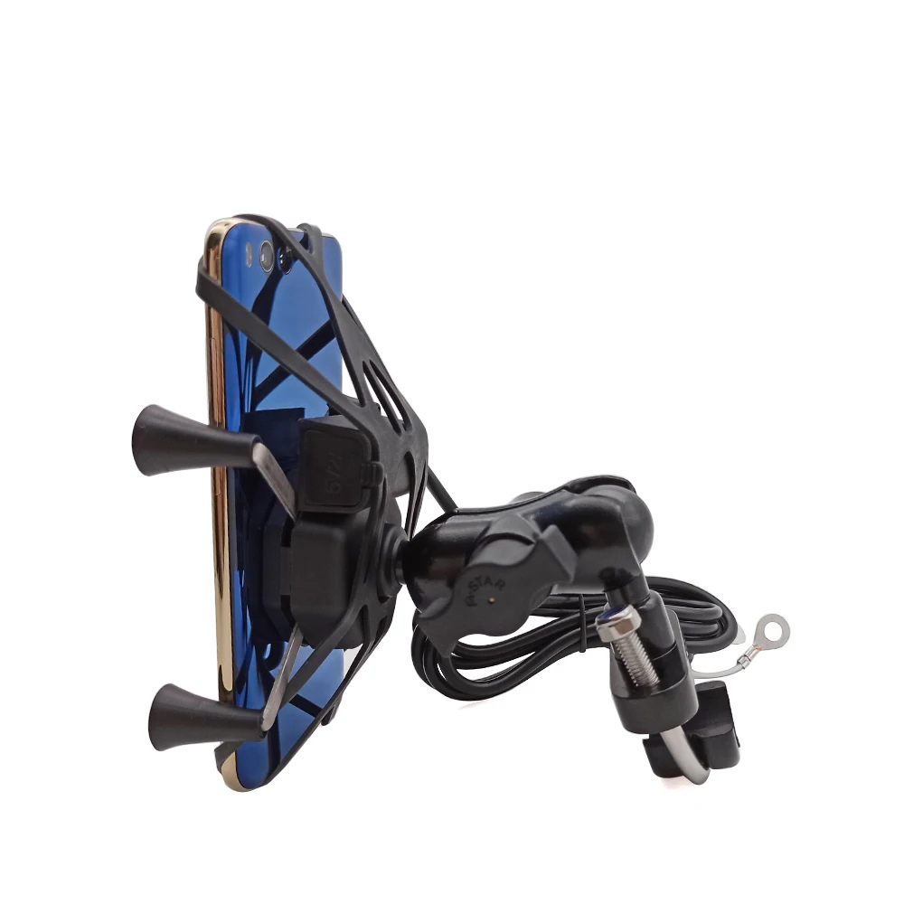 Металлический держатель для телефона на руль мотоцикла с USB любого смартфона Honda