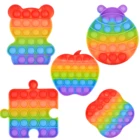 Забавные Пузырьковые игрушки для взрослых и детей, снятие стресса, сенсорная игрушка, радужная пузырьковая сжимаемая игрушка для аутизма, антистресс