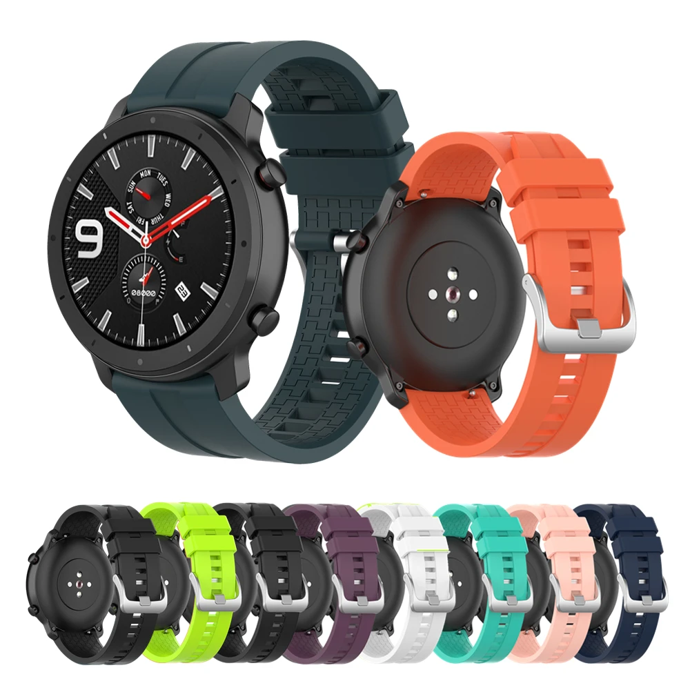 

Silicone Strap For Xiaomi Amazfit GTR 47MM Stratos 2 3 Pace Band For Huawei Watch GT 2 GT2 46mm Bands For Galaxy watch 46mm
