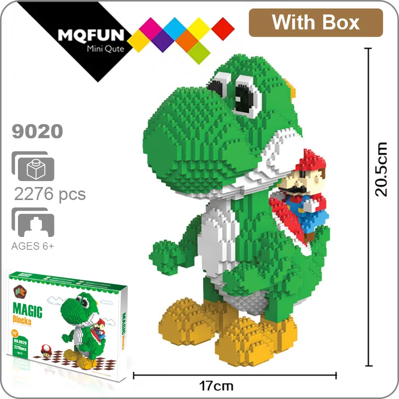HC 9020 With Box HC большой мультфильм Аниме Супер Герой Марио Тоторо Snorlax пластиковый строительный блок кирпичи игра DIY 3D Сборная модель обучающая игрушка - Цвет: HC 9020 With Box