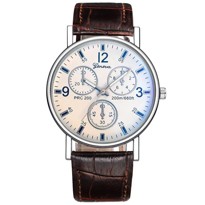 

Hot Sale Men Watches Leather Strap Watches Sport Quartz Military Wrist Watch zegarki meskie Big Dial Black Fashion Clock Gift