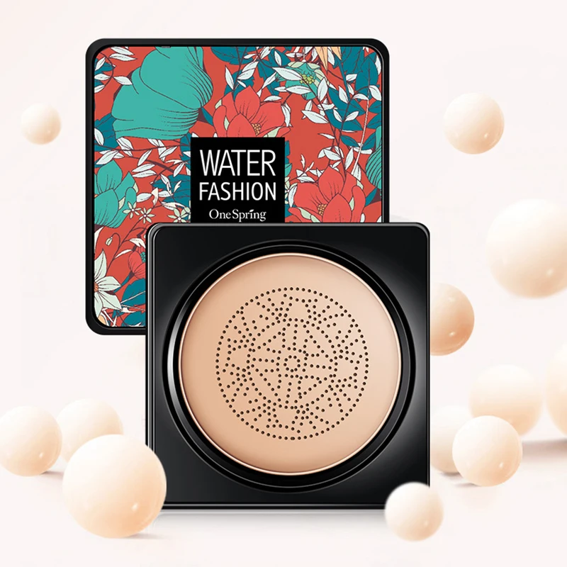 

BB Air Cushion Foundation With Mushroom Puff Oil-control Concealer Brighten Skin Tone Natural Facial Makeup Maquillage Femme