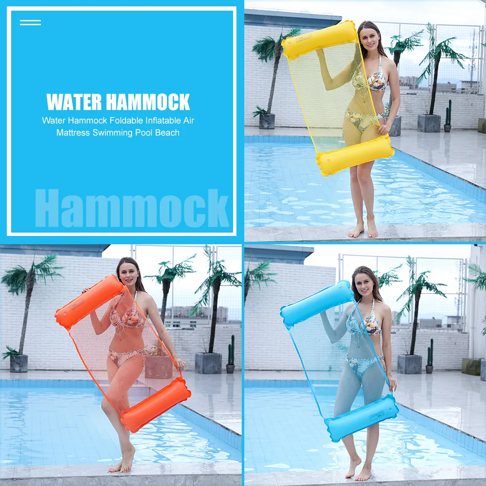 

Water hammock inflatable pool float bed deckchair float beach swimming hammock lounge bed children adults