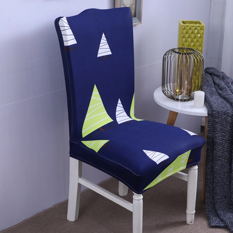 

Yaapeet 4pcs Office Plant Printed Stretch Chair Cover Dining-room Geometric Patterns Seat-case High-quality Chair Protection