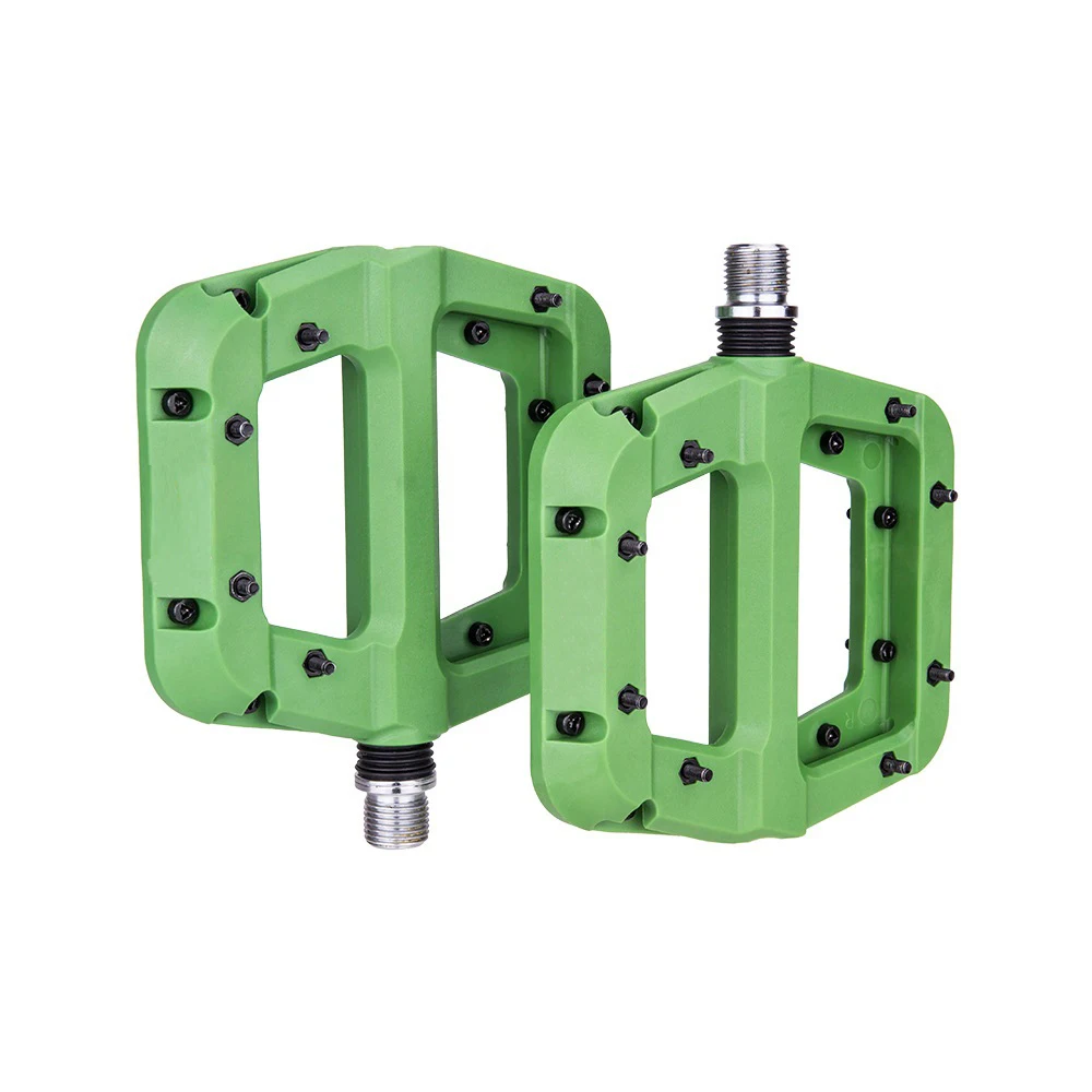 

Nylon Bicycle Pedal 9/16 Flat Platform Bicycle Pedal Nylon Fiber Corrosion-Resistant Enhance Grip Spindle for Mountain Bikes