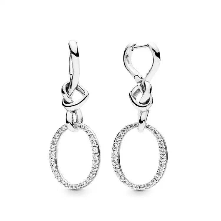 

High Quality 925 Pure Silver Heart Interwoven Earrings Are Suitable For Women To Wear Original Diy Jewelry