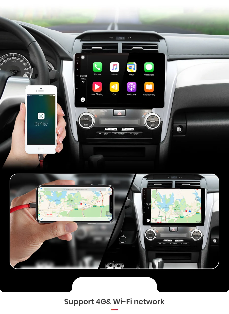 Junsun V1 pro 4G+ 64G CarPlay DSP Android 8,1 автомобильный Радио Мультимедиа стерео плеер gps для Toyota Camry 8 50 55 2011- 2Din DVD