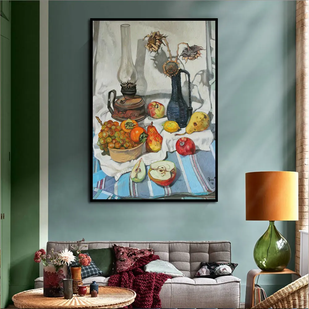 

Still Life Apples Sunflower Oil Canvas Paintings on The Wall Posters and Print Modern Style Pictures for Living Room Home Decor