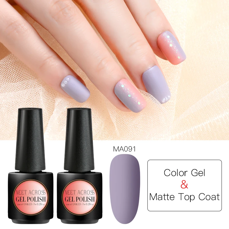 Матовое верхнее покрытие MEET ACROSS 7 мл дизайнерский набор гелевых лаков матовое