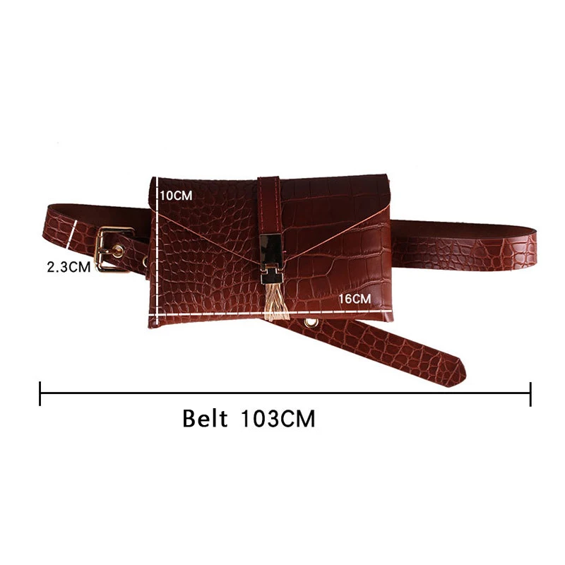 Поясная Сумка женская из мягкой кожи с кисточками карманом для телефона G141 |