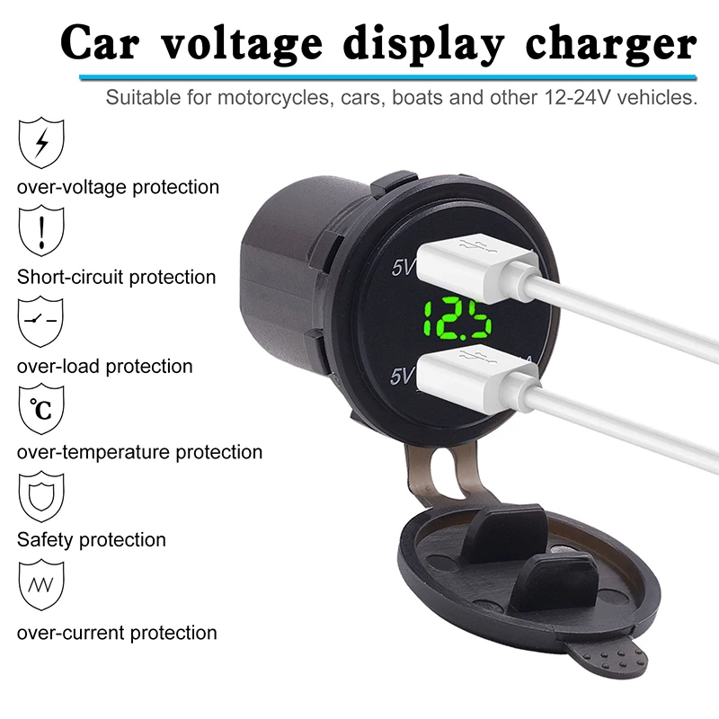 Автомобильный адаптер зарядного устройства с двойным USB напряжением Onever 5 В для