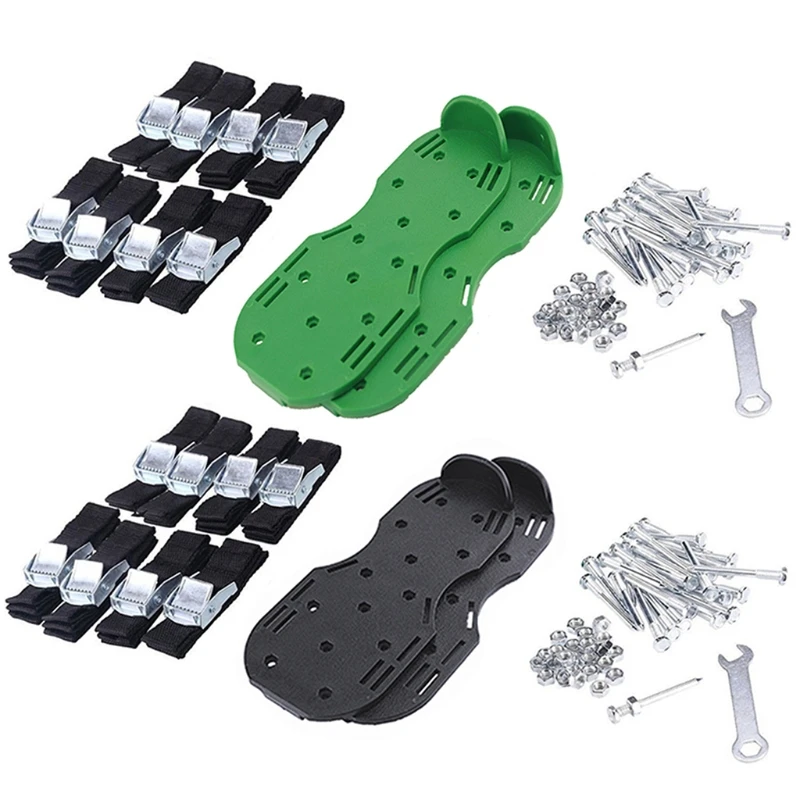 

Hot Lawn Aerator Shoes with Adjustable Straps Loose Soil Sandal Nail Gardening Walking Aerating Tool Plastic Spike Shoes