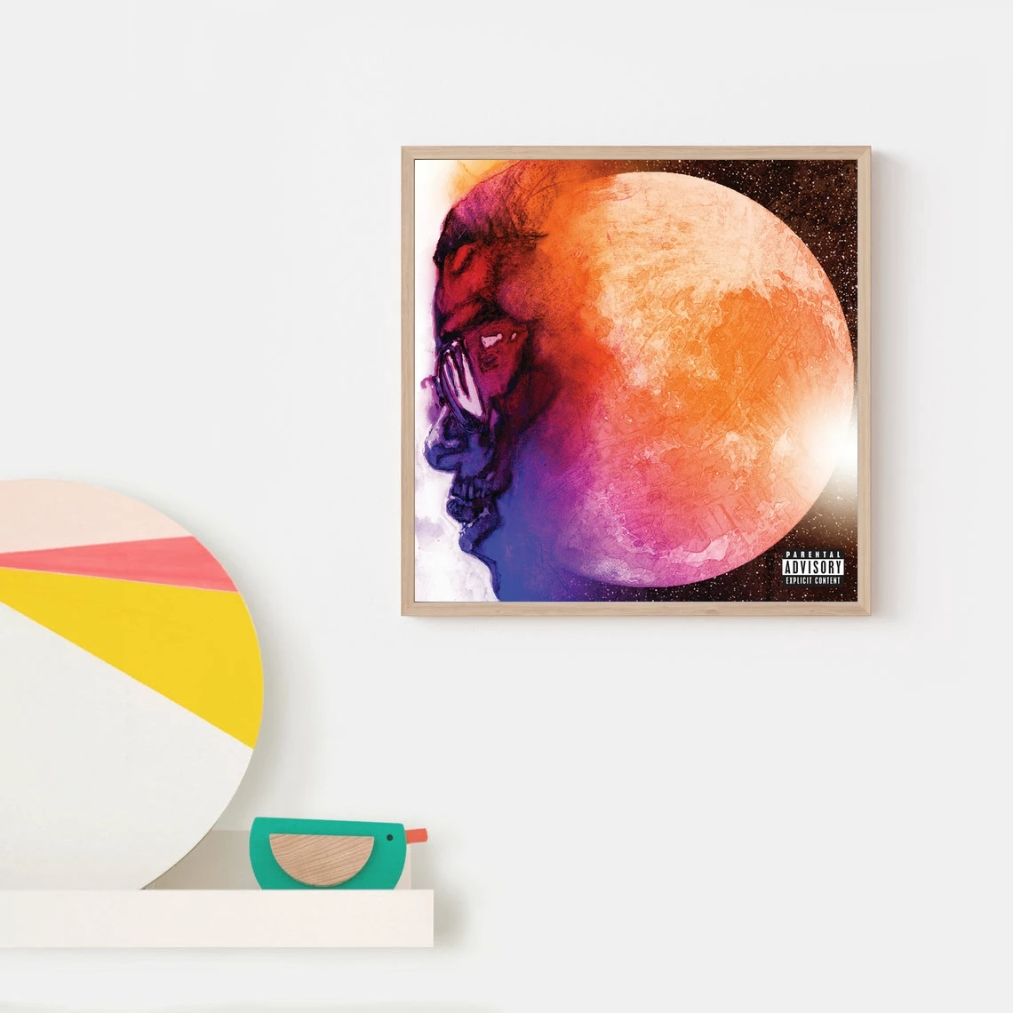 Kid cudi от детей Человек Энди на Луне Конец Дня Обложка музыкального альбома Холст