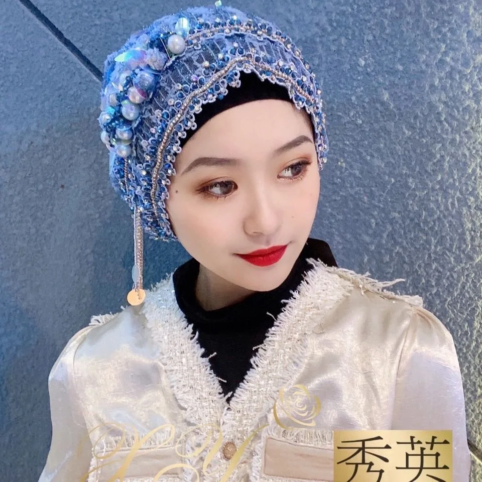 2021 Новое поступление Дубай мусульманских женщин головки крышка хиджаб тюрбан |