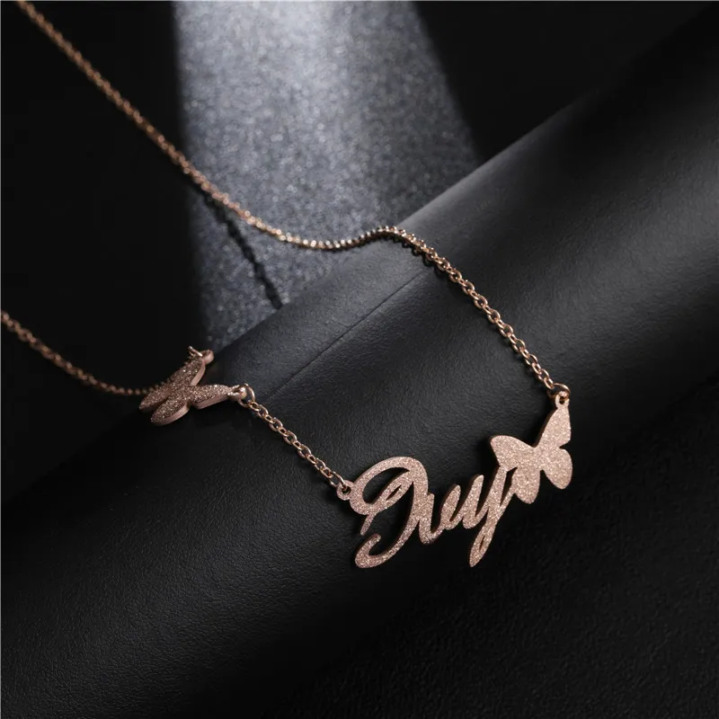 Индивидуальное название матовое ожерелье персонализированный браслет подвеска