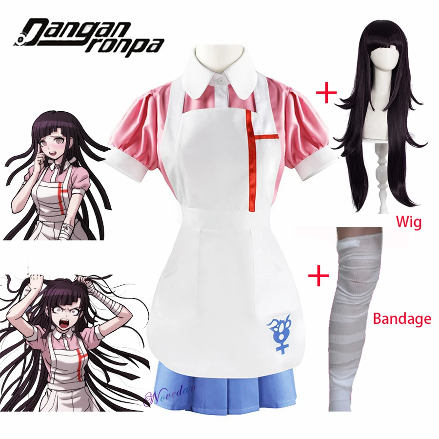 Аниме Danganronpa Mikan Tsumiki Косплэй Хэллоуина вечерние конечной медсестра костюм