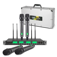 wireless microphone system g mark super g14s uhf 4 channels handheld metal body frequency selectable 150m karaoke stage church