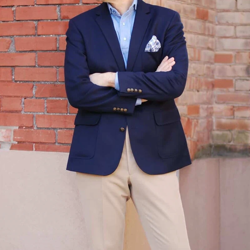 

New Custom Fashion High Quality Bule Suits Men For Wedding Bridegroom Best Man Suit Big Size Slim Fit Business Party Clothing