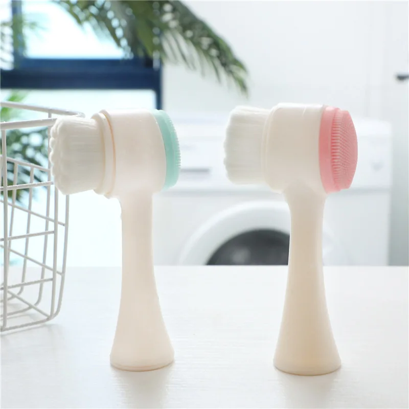 Массажная двухсторонняя силиконовая Очищающая щетка для лица с эффектом 3D |