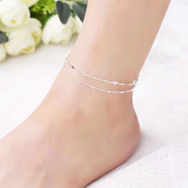 

Summer Fashion Water Drop Heart-shaped Tassel Chain Flower Beach Anklet Girls Charm Anklet Jewelry Gift
