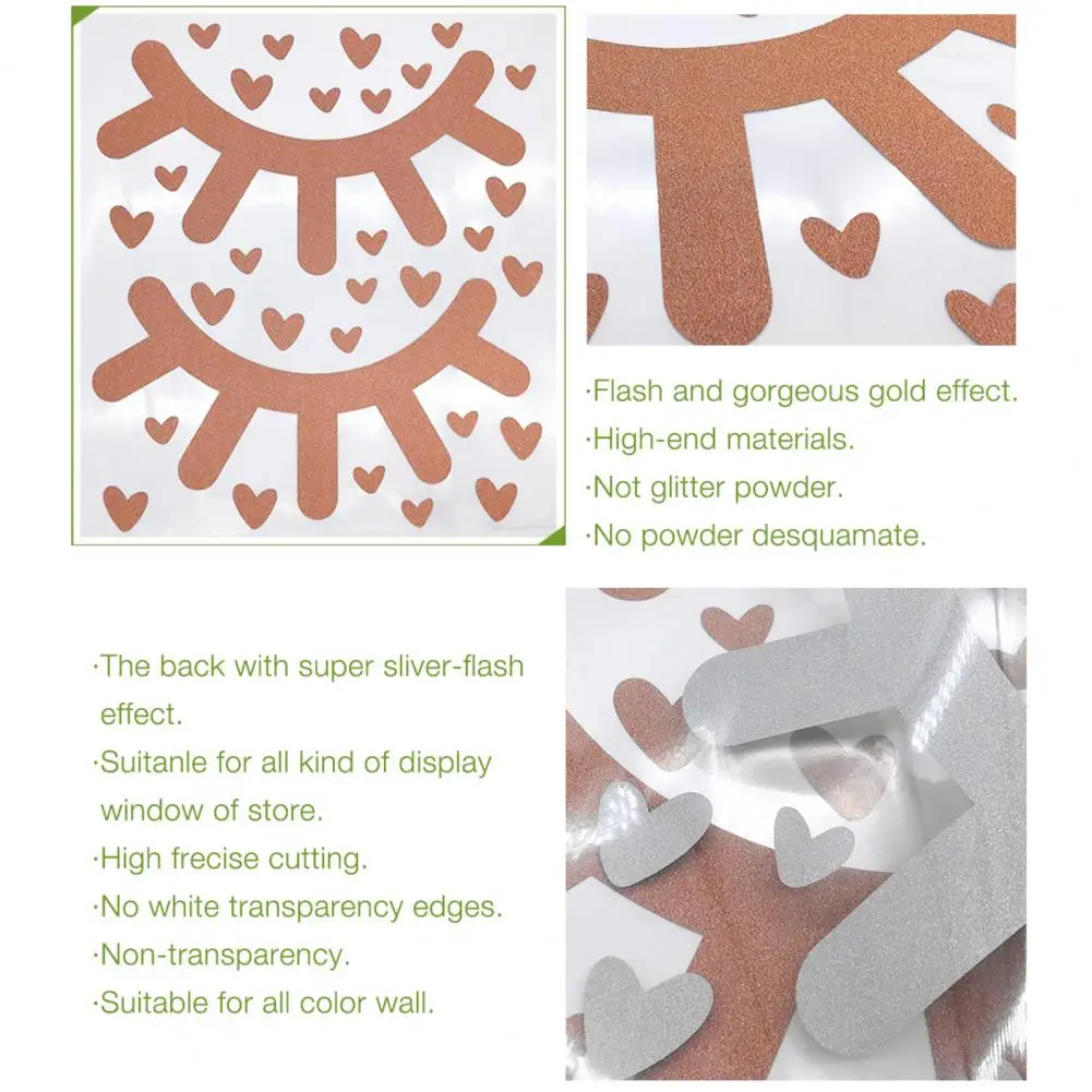 

Hot Sales Eyelashes Wall Sticker Eco-friendly Removable Portable Home Decor Rhinestone Eyelashes Decal for Kindergarten