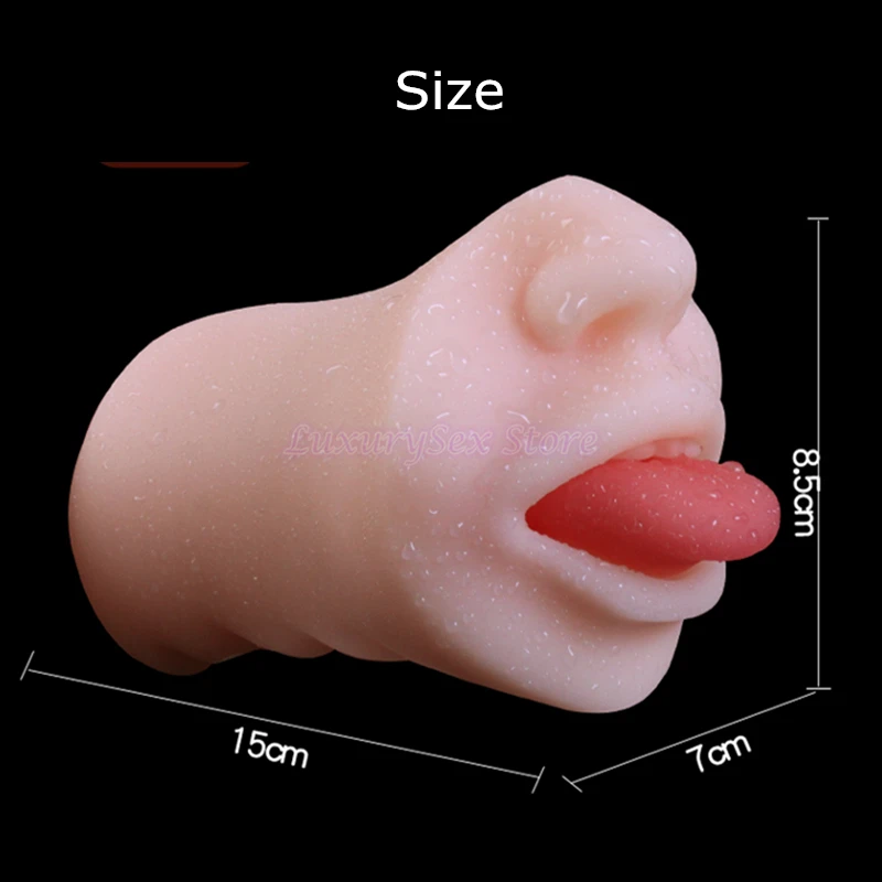3D Глубокая глотка Мужской мастурбатор оральный секс игрушки с длинным языком