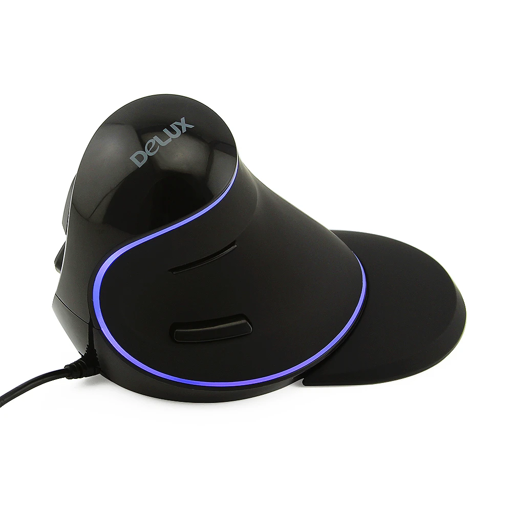Вертикальная игровая мышь Delux M618 1600DPI эргономичная оптическая для ноутбука с