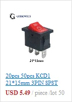 10 шт. 20 шт. KCD4 31*25 мм DPST 4PIN 16A/250 в красный/зеленый Кнопка ВКЛ/ВЫКЛ положение оснастки лодка кулисный переключатель медные ножки