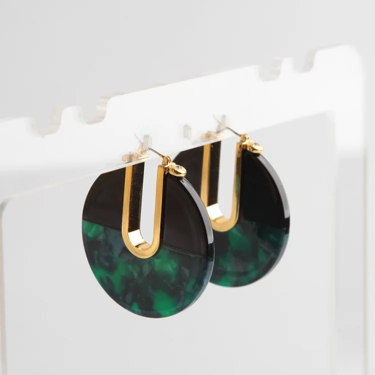 Европейские и американские модные ювелирные изделия цветные круглые серьги из