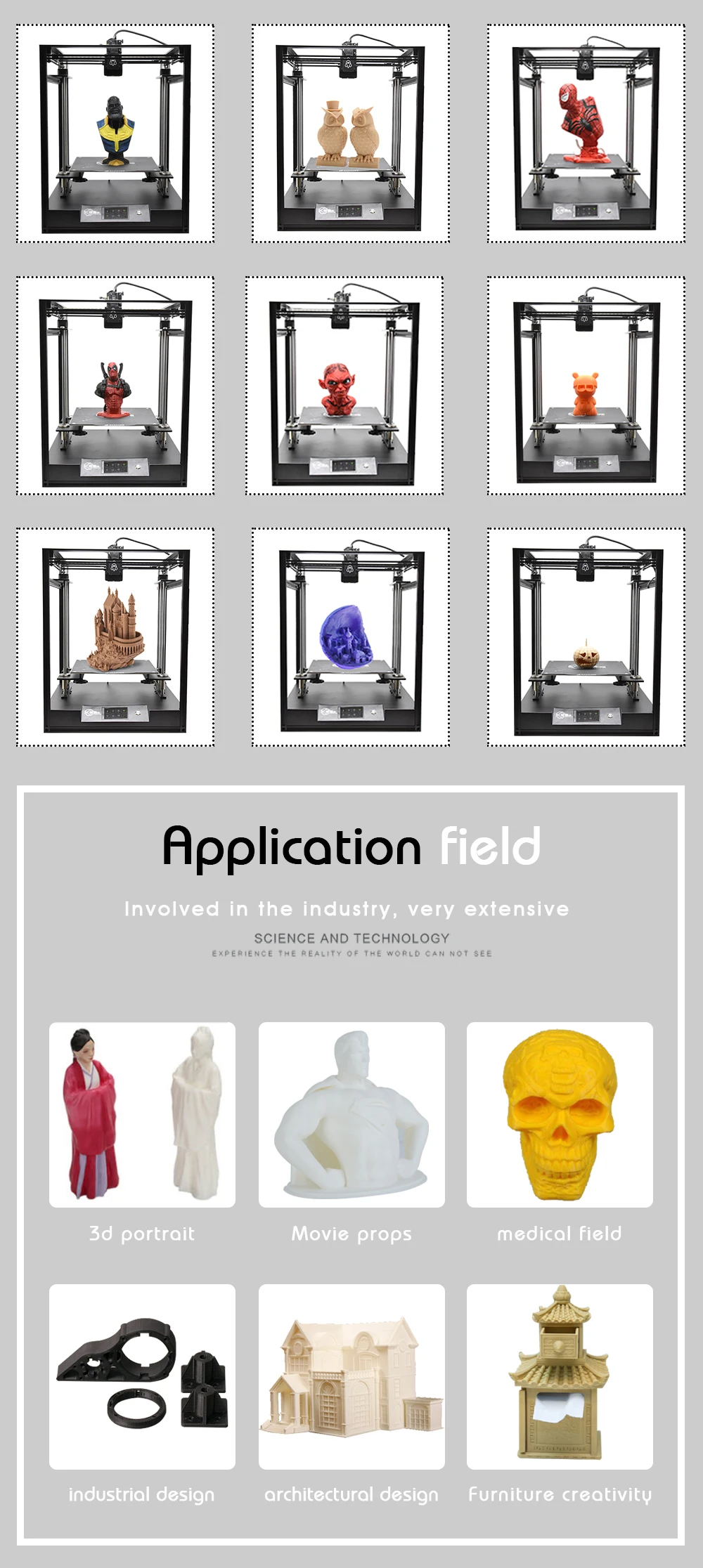 Creative3D BestNew CoreXY структура эльф 3D принтер, с высоким уровнем точный алюминиевый профильная рамка большой площади комплект автоматический регулятор уровня