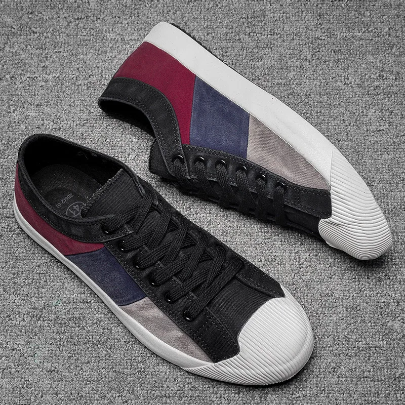 Новые мужские из парусины вулканизованные обувь без утеплителя разных Цвет