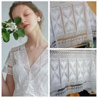 1meter 130cm hollowed water soluble embroidered lace fabric for wedding dress womens dress clothes sewing materials lace trims