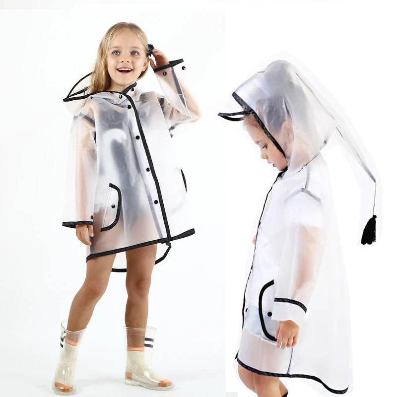 

Baby Waterproof EVA Rain Coat Boy Children's Raincoat Transparent Girls Poncho New Arrival 2019 Poncho Kids Women Jacket 60YY120