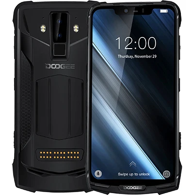 Черный DOOGEE S90 IP68/IP69K прочный мобильный телефон Быстрая зарядка 6,18 ''19:9 экран 5050 мАч Восьмиядерный 6 ГБ 128 ГБ Android 8,1 Поддержка nfc - Цвет: Черный