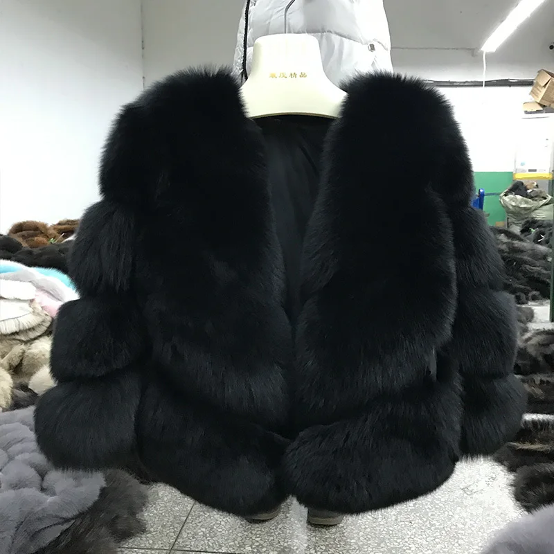 Tatyana furclub, натуральный мех, короткая куртка, пальто, однотонная, зимняя, повседневная, натуральный Лисий мех, теплые пальто для женщин, одежда с воротником, высокое