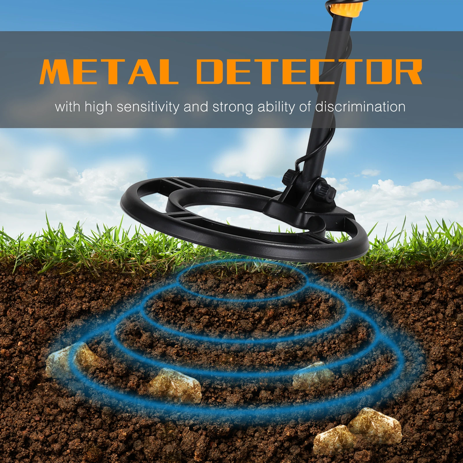 

MD930 LCD Display Metal Detector Easy Installation High Sensitivity Accuracy Metal Detecting Treasure Underground Metal Finder