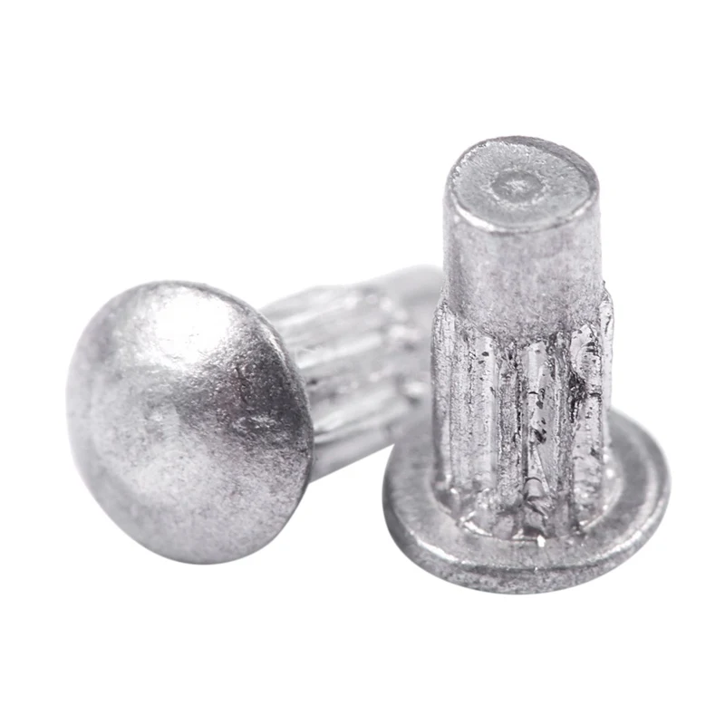 200pcs 5/64inch x 13/64inch Aluminium Round Head Solid Rivets Knurled Shanks