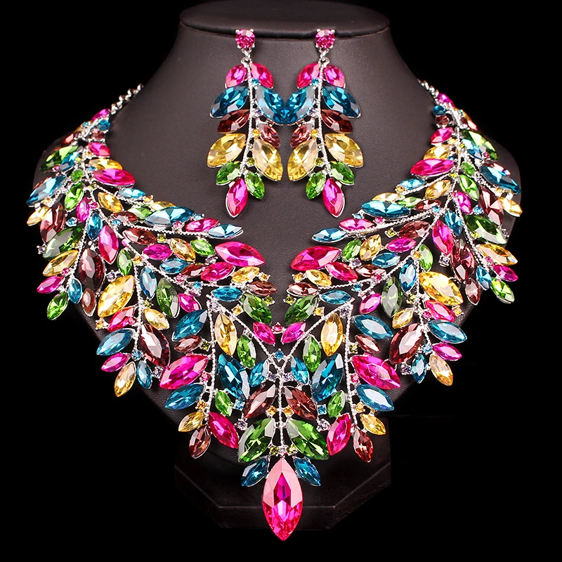 Комплект украшений из колье и серёг индийская Свадебная вечеринка | Украшения