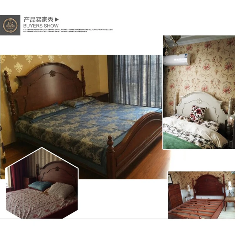 Мебель для спальни односпальная кровать 1,2 м 1,5 м и твердой древесины двуспальная кровать 1,8 м WA624