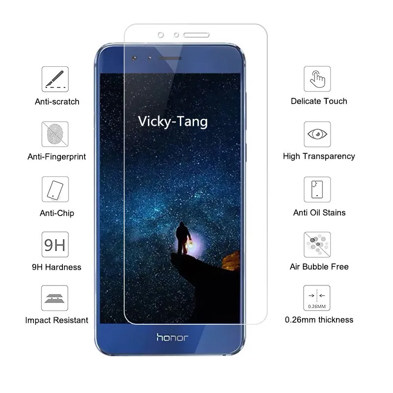 2.5d 9h закаленное защитное стекло для экрана Huawei Honor 8 против царапин Lite защитная