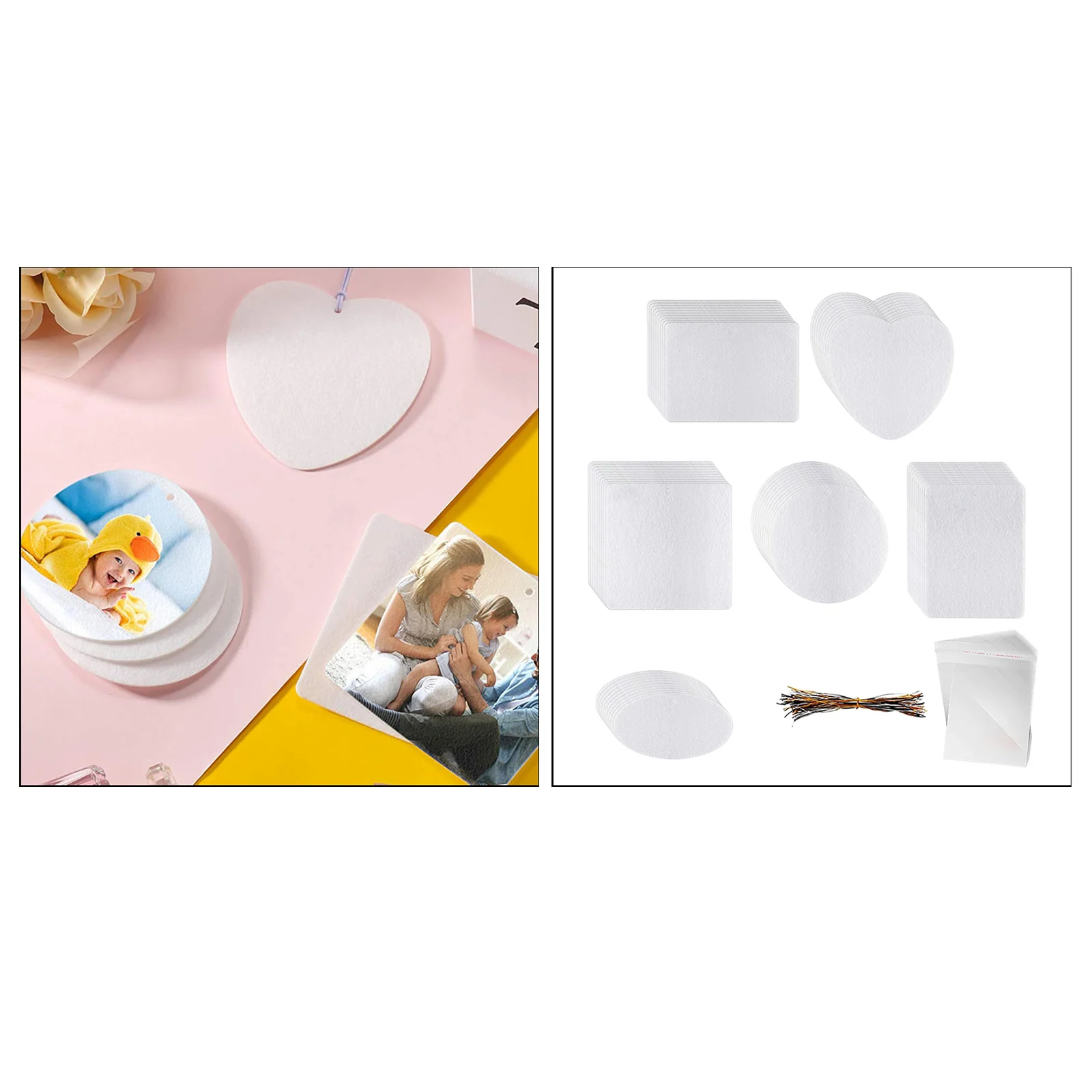 

60 Pack Sublimation Air Freshener Blanks DIY Air Freshener Scented Sheets Blank Car Pressed Felt Blanks for Heat Press