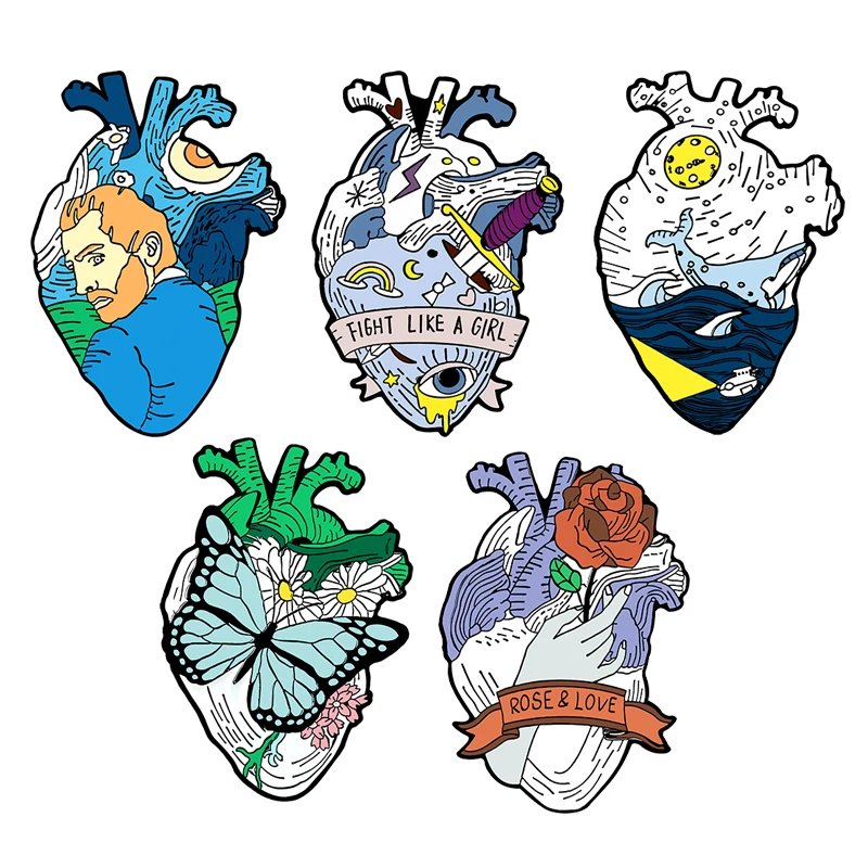 Термонаклейки на одежду с изображением сердца Ван Гога самодельные