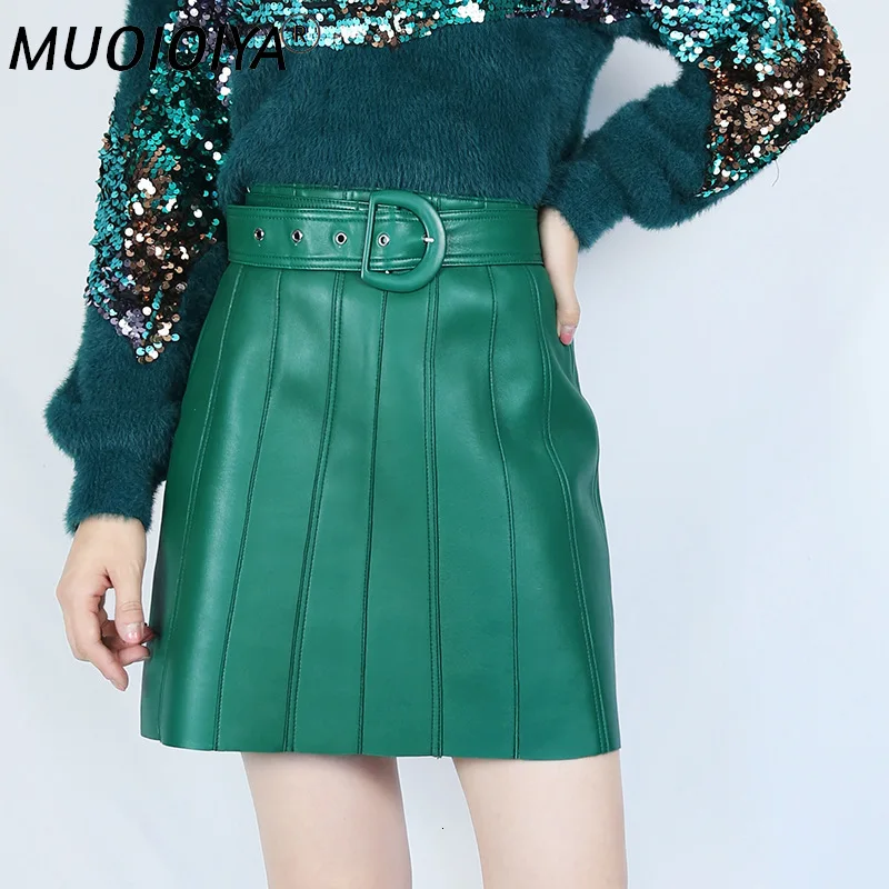 

Spring Autumn Women's 2021 New Fashion Real Sheepskin Natural Genuine Leather Mini Short Skirt Ladies A-line High Waist Skirts