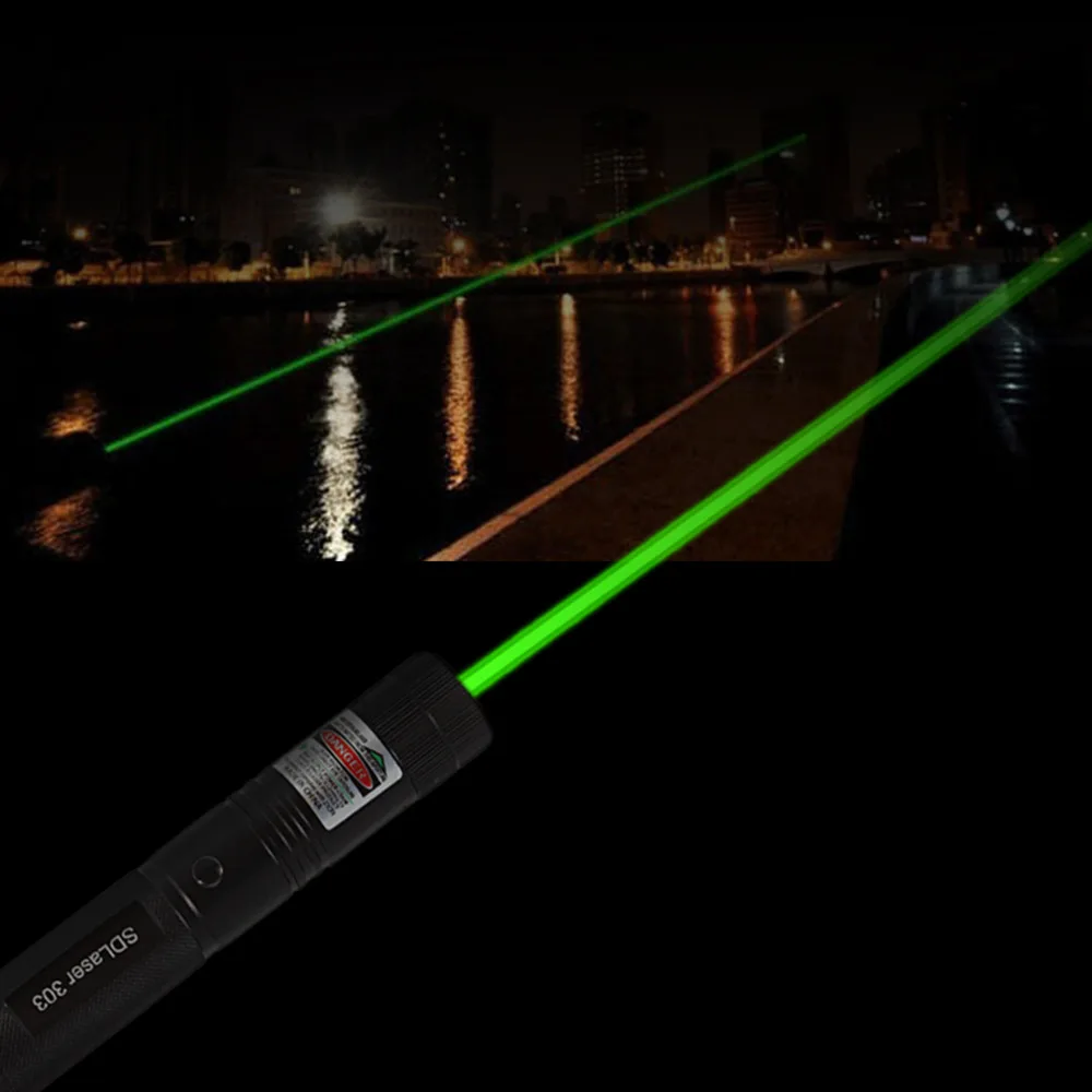 1pcs Powerful SDLaser303 Adjustable Focus 532nm Green Laser Pointer Light Output power less than 1mw no battery |